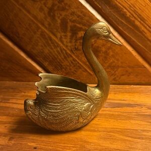 Brass Swan Trinket Holder